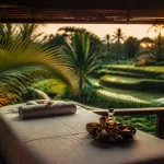 bali botanica spa ubud : cabine de massage balinais dans le jardin tropical