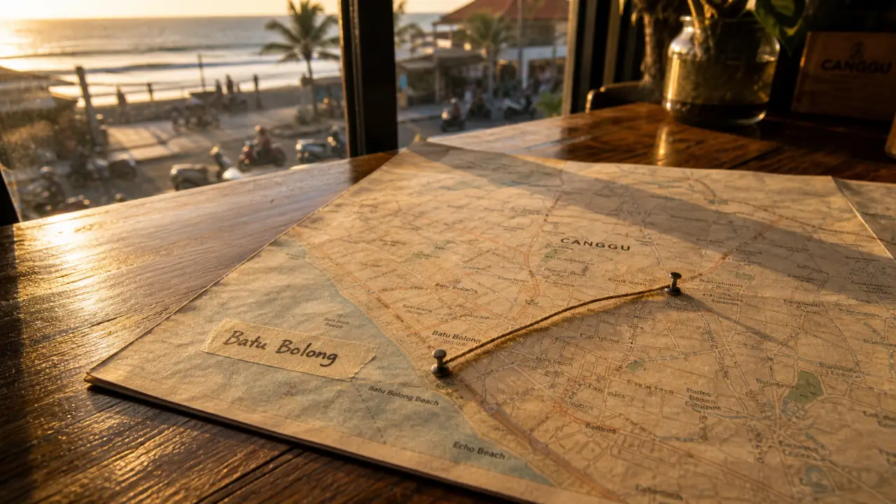 Canggu Bali map : quartiers, plages et distances