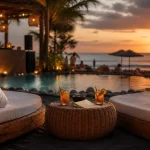 Canggu beach club bali : coucher de soleil sur la plage
