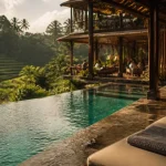 Cretya Ubud Bali : piscine à débordement turquoise et rizières