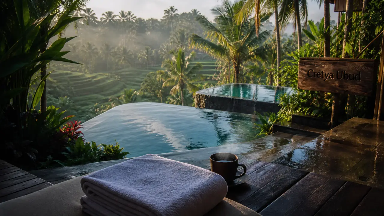 Cretya Ubud Bali : piscines et rizières à Ubud, Bali