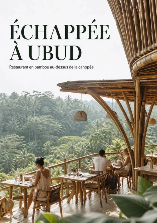 The Jungle Club Bali Ubud avec restaurant en bambou et ambiance lifestyle au cœur de la jungle