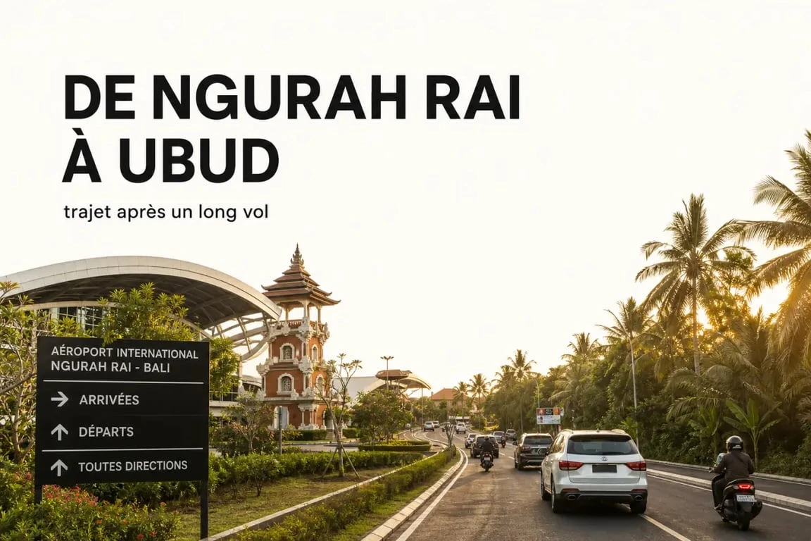 Trajet aeroport bali ubud entre l'aéroport Ngurah Rai et Ubud en photo éditoriale