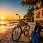 Gili Air Island : plage, vélo et snorkeling près de Bali, eau turquoise.