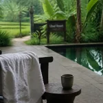 Kori Ubud Resort Hotel Bali à Ubud : piscine calme et jardin tropical