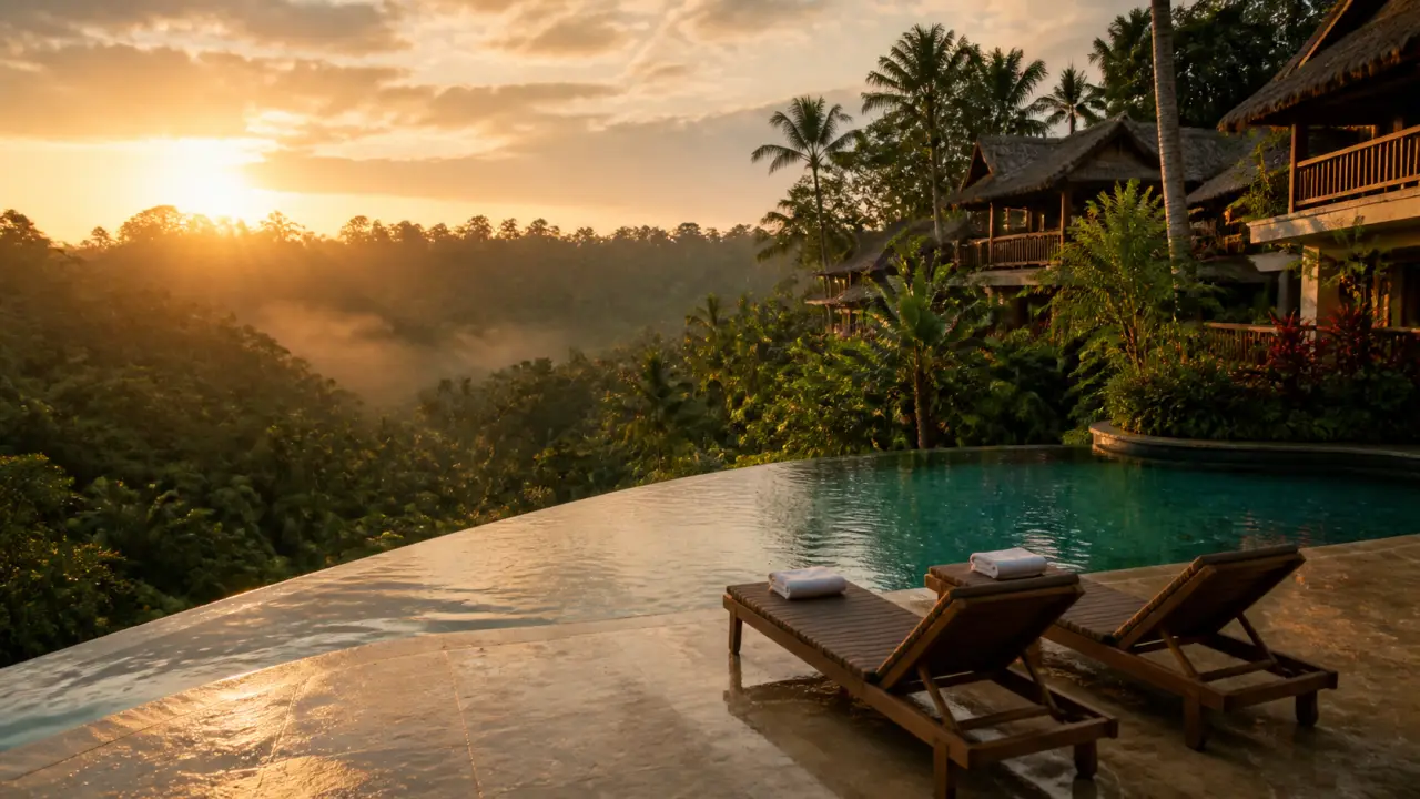 Padma Ubud Hotel Bali : piscine jungle panoramique