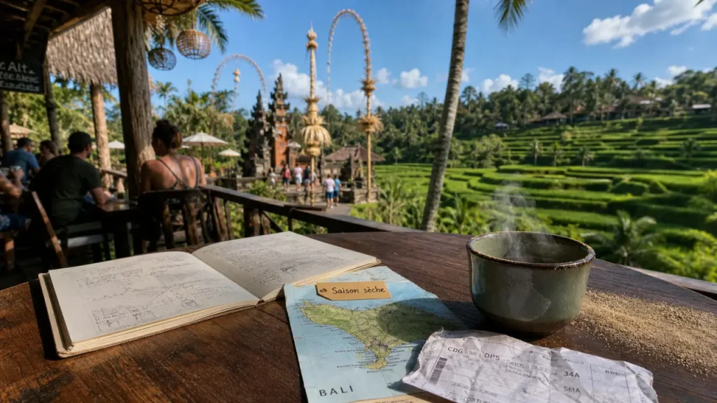 Quand partir Bali : saison sèche à Ubud, rizières et temple