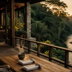 Ritz Ubud Bali : terrasse Mandapa avec vue sur la rivière Ayung