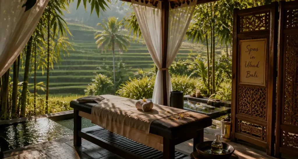 Spas in Ubud Bali : massage balinais dans une vallée tropicale près des rizières