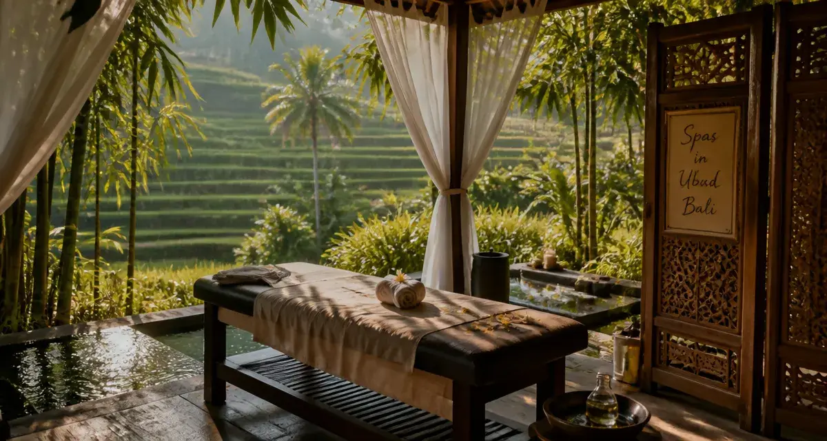 Spas in Ubud Bali : massage balinais dans une vallée tropicale près des rizières