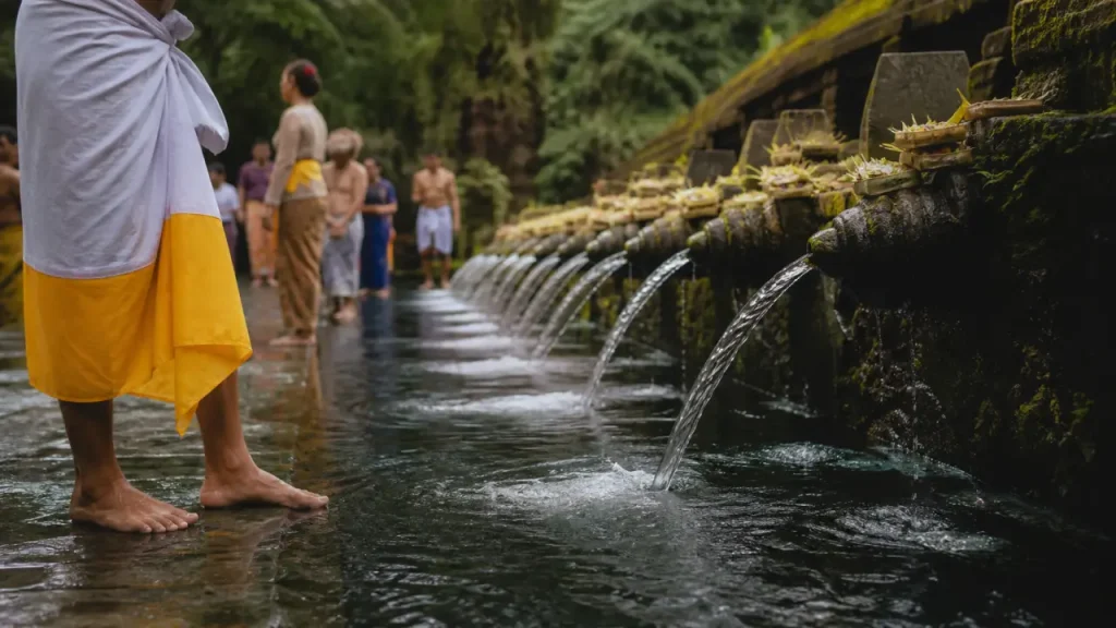 Temple bali ubud : Tirta Empul et fontaines de purification sans foule