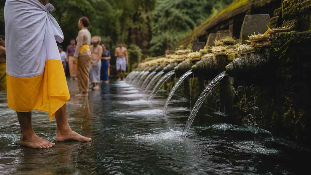 Temple bali ubud : Tirta Empul et fontaines de purification sans foule