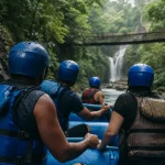 Ubud Bali white water rafting sur la rivière Ayung près d’Ubud, raft et pagayeurs