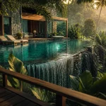 Ubud Hanging Gardens Bali Indonesia : piscine à débordement et jungle tropicale près des villas privées