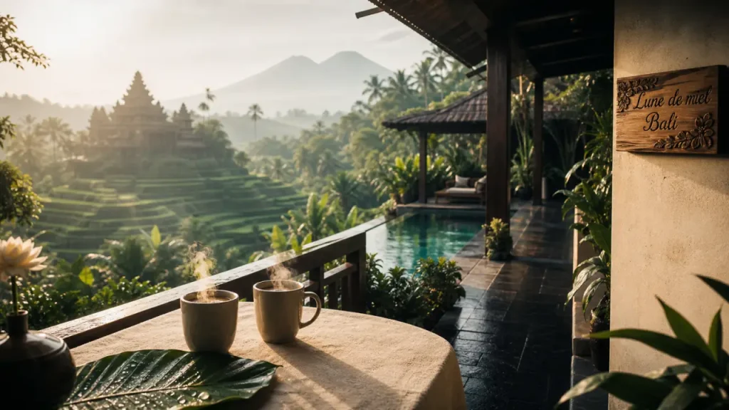 Voyage noces Bali : rizières d’Ubud et villa avec piscine privée
