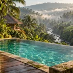 Alila Ubud Bali : piscine à débordement et vue Ayung View