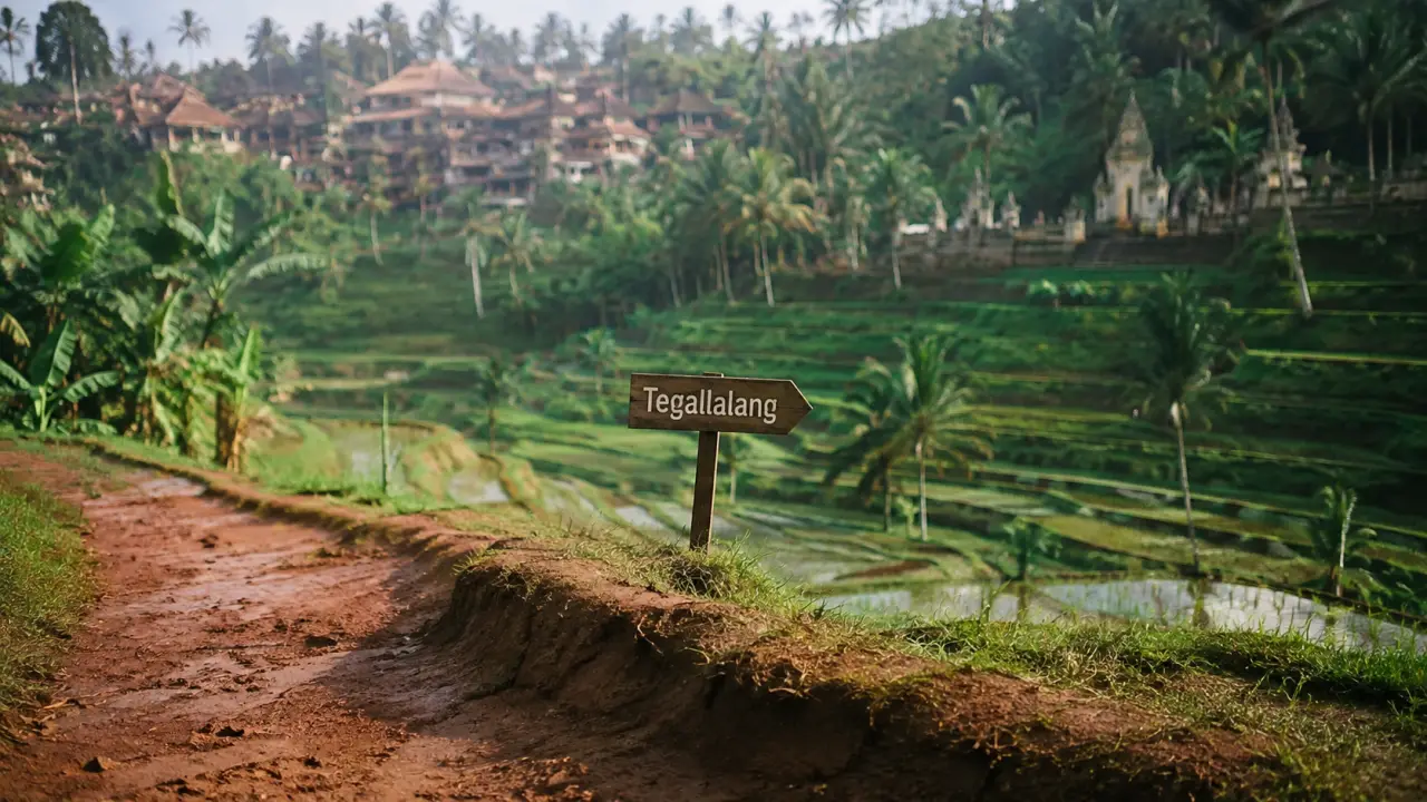 bali rice terrace ubud à Tegalalang, rizières en terrasses au matin