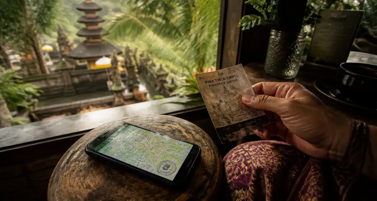 bali temples map sur téléphone, itinéraire évite la foule à Bali