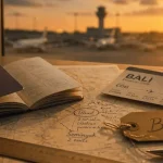 Bali voyage pirate : passeport et billet d’avion