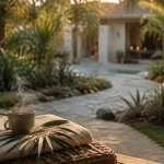 Bhanuswari resort spa ubud bali, terrasse spa au calme