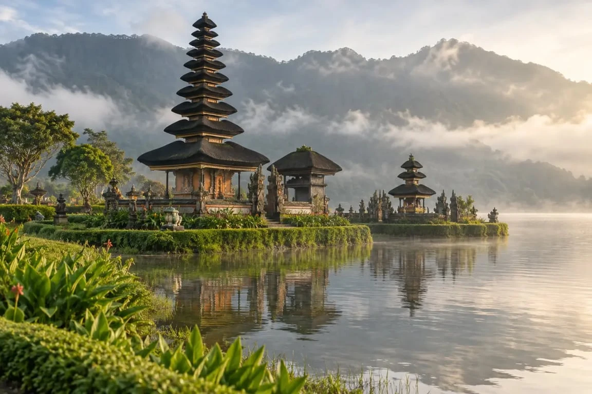 Hindu temples Bali : Ulun Danu Bratan au bord du lac