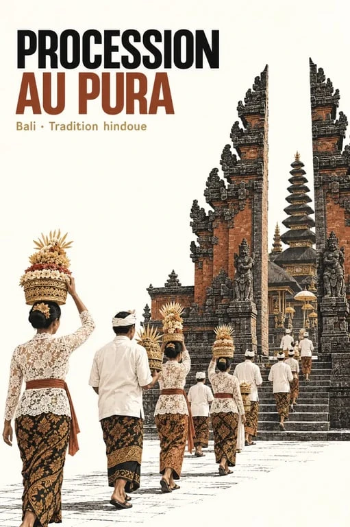 Culture balinaise hindouisme : procession religieuse vers un pura balinais