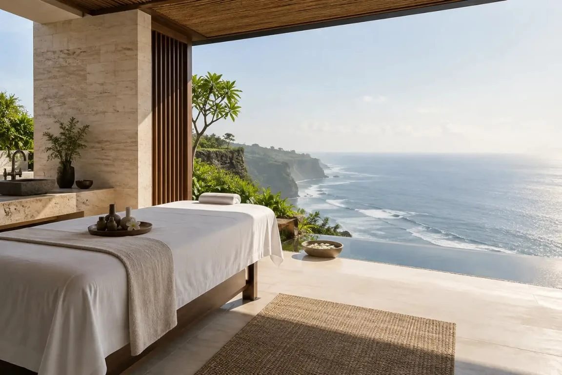 Spa à Bali haut de gamme avec vue sur l’océan à Nusa Dua