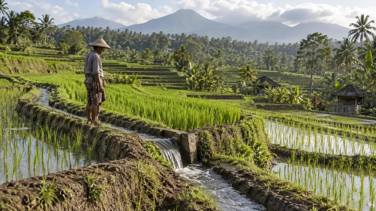 Rizières Bali et système d’irrigation Subak