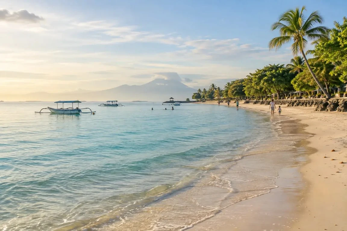Où sont les plus belles plages de Bali : plage calme de Sanur pour la baignade en famille
