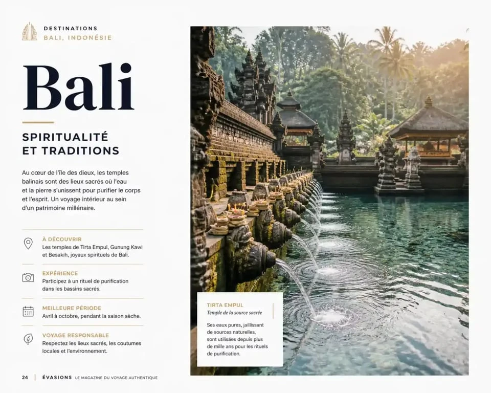 Temple de Tirta Empul à Bali, un temple incontournable pour la purification