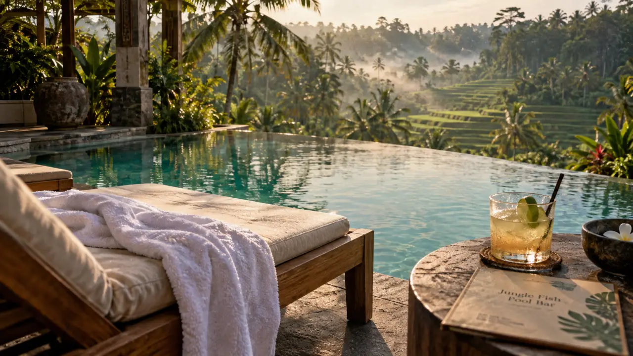 Jungle Fish in Ubud Bali : piscine panoramique dans la jungle