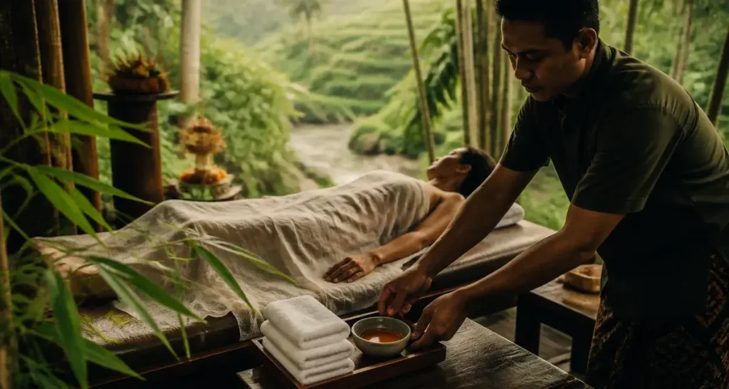 massage bali ubud à Ubud, massage en spa de rizière