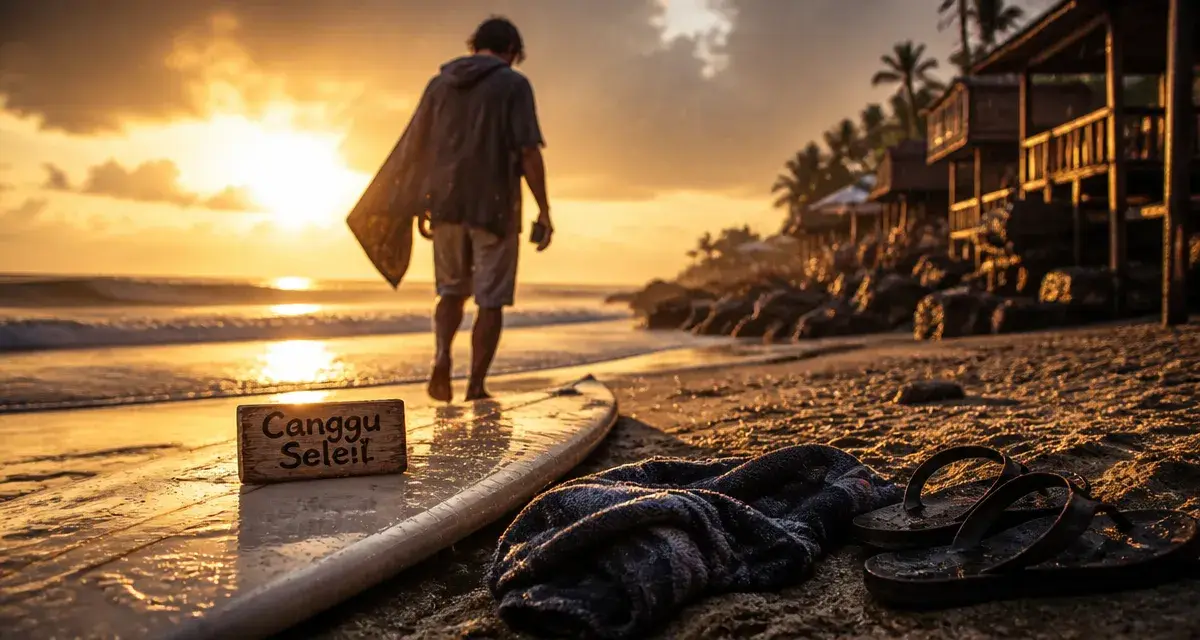 meteo canggu bali : surf à Echo Beach après averse}}