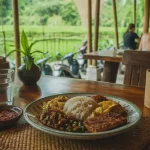 Restaurant Bali Ubud : warung, nasi campur et rizières