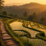 Rizières Bali : terrasses Tegalalang ou Jatiluwih à l’heure dorée