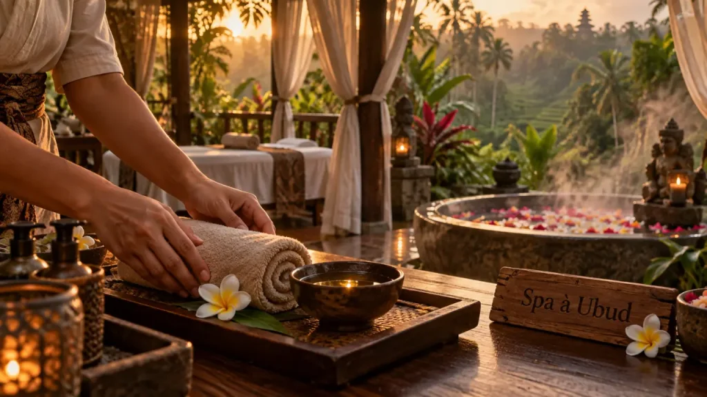 Spas in Ubud Bali : cabine de spa ouverte sur la jungle