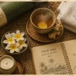 Ubud Sari Health Resort Bali : tasse thé gingembre, crème massage, ambiance bien-être à Ubud
