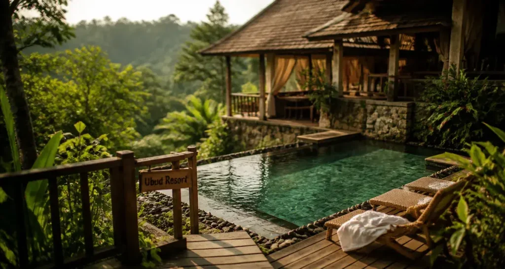 Ulun Ubud Resort Bali : piscine avec vue sur la vallée