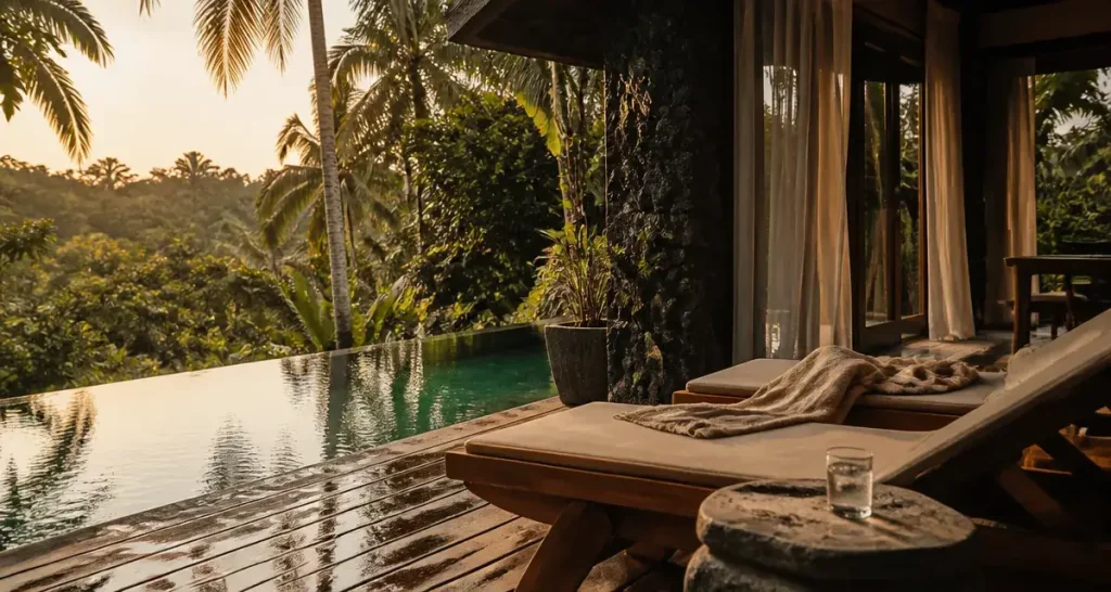Villa voyage Bali : piscine privée à débordement