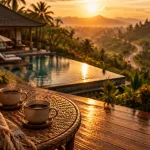 Bali voyage de noce avis : rizières en terrasses et villa romantique à la golden hour