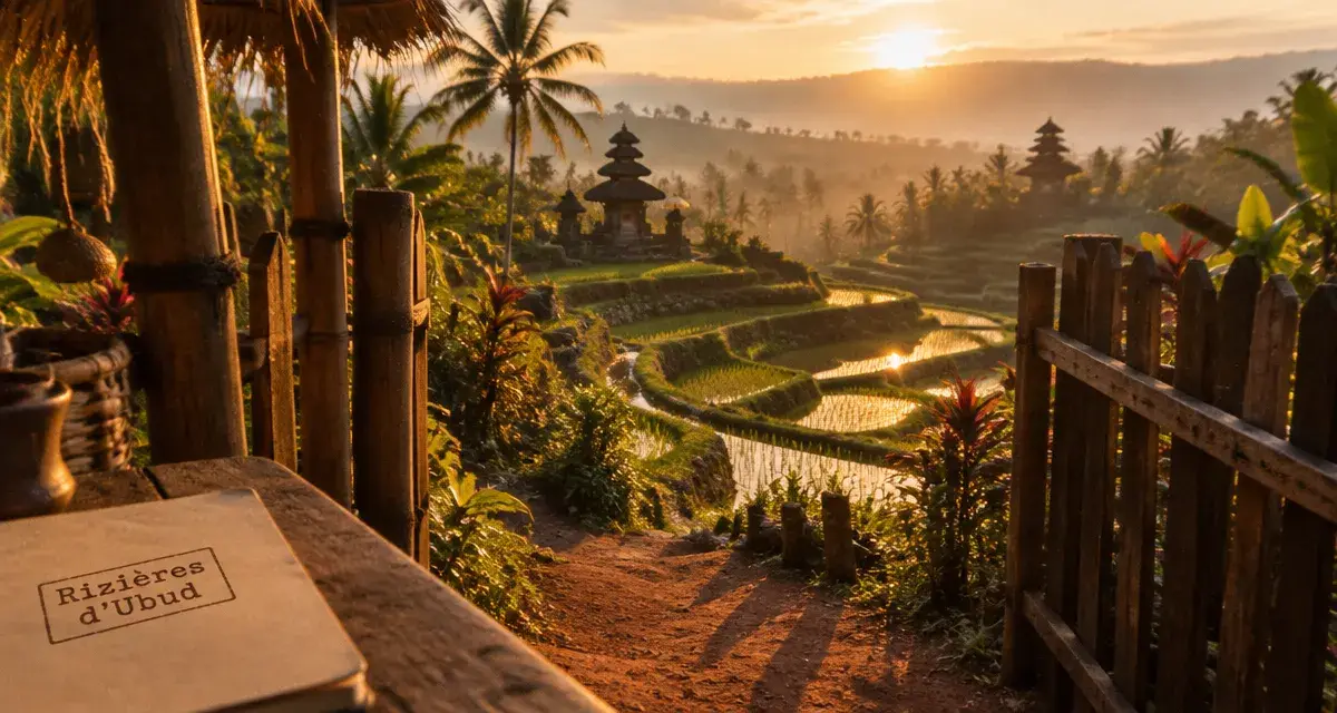 blog voyage bali 10 jours : rizières d’Ubud Tegallalang au coucher du soleil