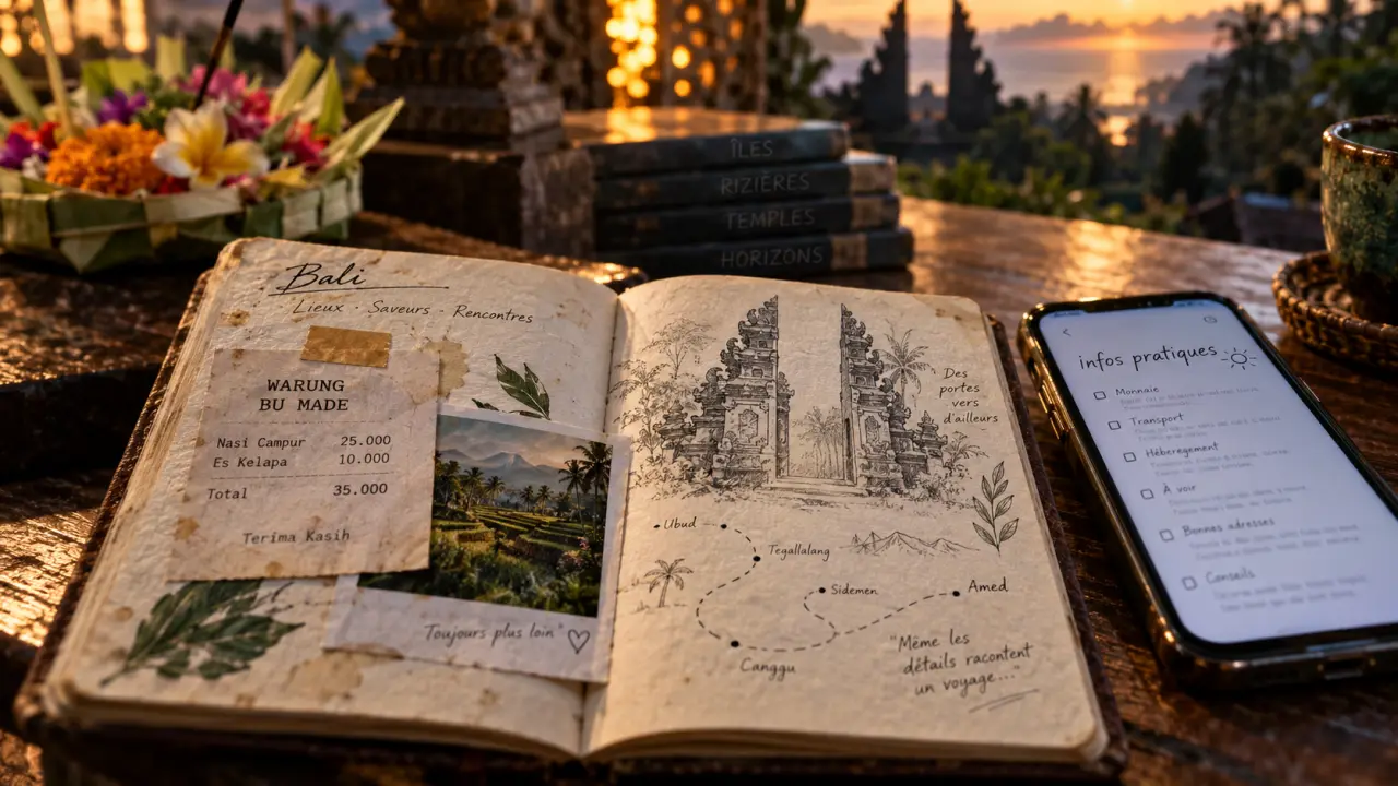 Carnet de voyage bali : format, itinéraire, souvenirs et infos pratiques