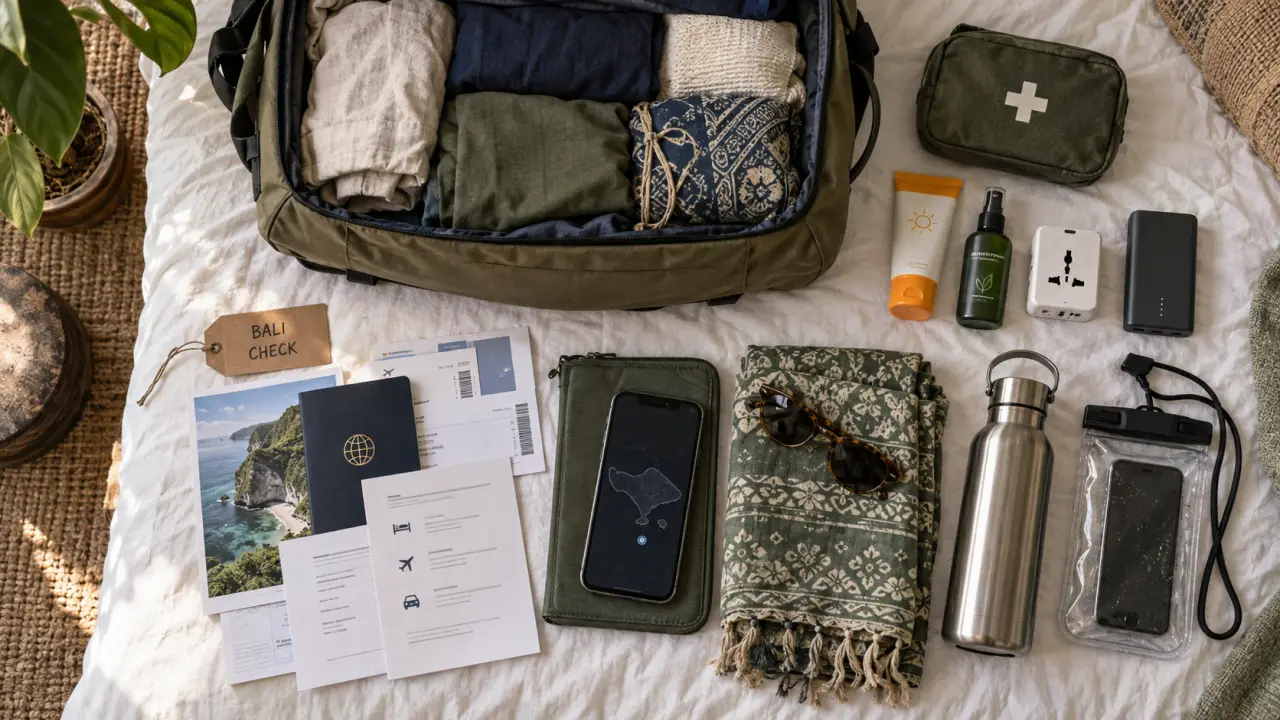 Check list voyage bali : passeport, billets et valise légère