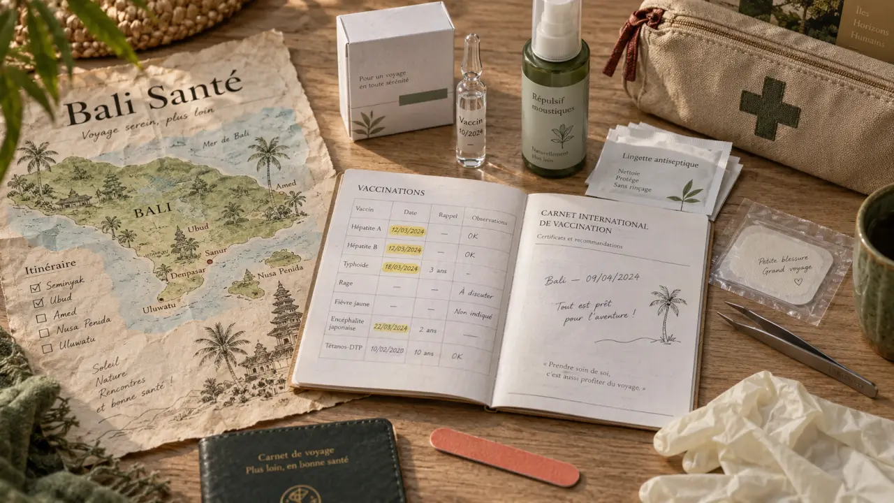 Vaccin voyage Bali : carnet de vaccination et anti-moustiques