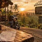 Voyage bali pas chere : warung, moto et rizières à Bali en golden hour