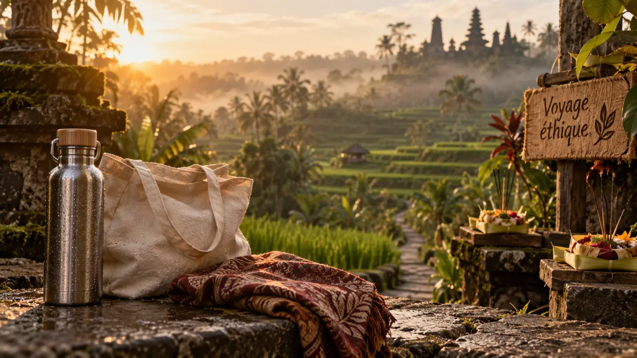 Voyage ethique bali à Ubud : gourde, rizières et temples