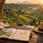 Voyage haut de gamme Bali : vue rizières d’Ubud depuis une villa privée