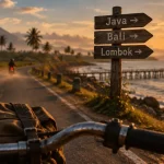 Voyage Java Bali Lombok : route côtière, rizières au coucher du soleil